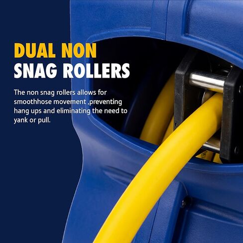 Goodyear Retractable Air Hose Reel with Safety-Speed Control, 3/8" x 50 FT, 300 PSI Hybrid Polymer Hose, Automatic Rewind, Stop-Anywhere Lock, Slow Retraction, Leak-Proof Swivel in Saudi Arabia