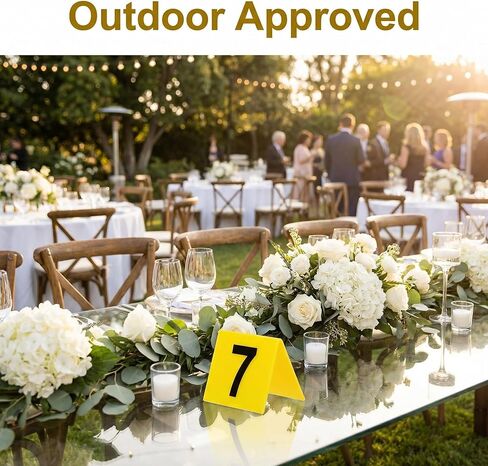 أرقام طاولة أكريليك IMIKEYA 1-10 أصفر: مجموعة من 10 علامات أرقام طاولة المطاعم مزدوجة الجوانب على شكل خيمة لحفلات الزفاف والمناسبات والولائم in Kuwait