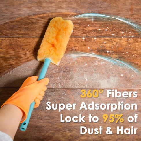 20 Count Compatible with Swiffer Heavy Duty Duster Refills, Unscented 360° Disposable Duster Microfiber Pads for Cleaning Home, Electronics, Blinds, Ceiling Fans, Furniture (Duster Refill Only) in Saudi Arabia