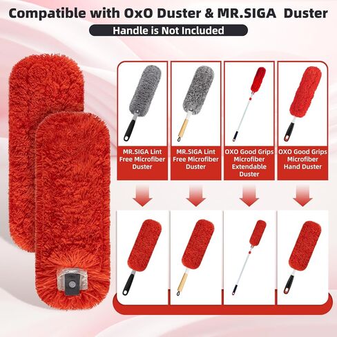 Reusable Microfiber Duster Refills Compatible with MR.SIGA & OXO Dusters – Washable Duster Replacement Heads for Scratch-Free Dust and Hair Cleaning (Included Microfiber Cleaning Cloth & Laundry Bag) in Kuwait