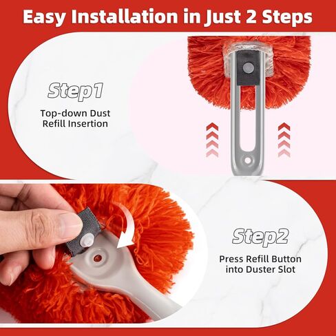 Reusable Microfiber Duster Refills Compatible with MR.SIGA & OXO Dusters – Washable Duster Replacement Heads for Scratch-Free Dust and Hair Cleaning (Included Microfiber Cleaning Cloth & Laundry Bag) in Kuwait