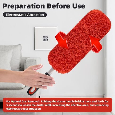 Reusable Microfiber Duster Refills Compatible with MR.SIGA & OXO Dusters – Washable Duster Replacement Heads for Scratch-Free Dust and Hair Cleaning (Included Microfiber Cleaning Cloth & Laundry Bag) in Kuwait