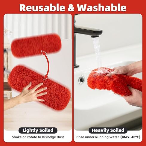 Reusable Microfiber Duster Refills Compatible with MR.SIGA & OXO Dusters – Washable Duster Replacement Heads for Scratch-Free Dust and Hair Cleaning (Included Microfiber Cleaning Cloth & Laundry Bag) in Kuwait