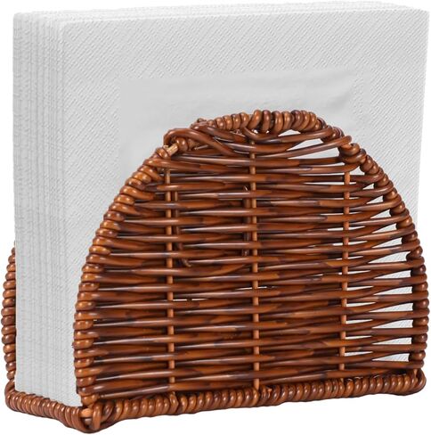 حامل مناديل الروطان للطاولة، موزع مناديل الكوكتيل لتناول الطعام للحفلات، ديكور طاولة المطبخ، 6.1 بوصة طول × 2.36 بوصة عرض × 4.13 بوصة ارتفاع in Kuwait