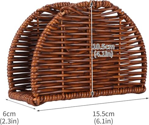 حامل مناديل الروطان للطاولة، موزع مناديل الكوكتيل لتناول الطعام للحفلات، ديكور طاولة المطبخ، 6.1 بوصة طول × 2.36 بوصة عرض × 4.13 بوصة ارتفاع in Kuwait