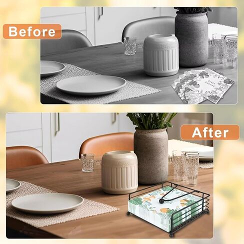 Napkin Holder for Table, Modern Metal Black Napkin Holders for Kitchen Dining Tables & Countertops, Paper Cocktail Napkins Holder Dispenser for Home Countertop, Restaurant in Saudi Arabia
