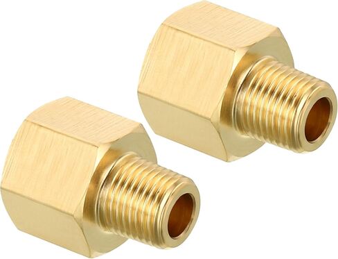 1/8 NPT Male x 1/4 NPT Female Brass Pipe Fitting Hex Reducer Adaptor for Water Gas Transfer, 2pcs in Saudi Arabia