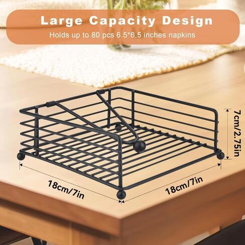 Napkin Holder for Table, Modern Metal Black Napkin Holders for Kitchen Dining Tables & Countertops, Paper Cocktail Napkins Holder Dispenser for Home Countertop, Restaurant in Saudi Arabia