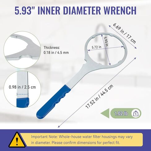 SPBW-5 مفتاح تصفية المياه للمنزل بالكامل 5.93 بوصة، مفتاح ربط مبيت فلتر المياه المعدني يحل محل SW-3، متوافق مع مبيت مرشح Pentek 10 بوصة باللون الأزرق الكبير وGE GXWH40L in Kuwait