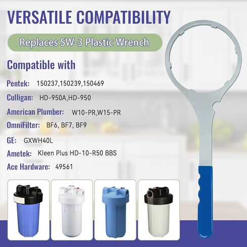 SPBW-5 مفتاح تصفية المياه للمنزل بالكامل 5.93 بوصة، مفتاح ربط مبيت فلتر المياه المعدني يحل محل SW-3، متوافق مع مبيت مرشح Pentek 10 بوصة باللون الأزرق الكبير وGE GXWH40L in Kuwait