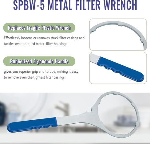 SPBW-5 مفتاح تصفية المياه للمنزل بالكامل 5.93 بوصة، مفتاح ربط مبيت فلتر المياه المعدني يحل محل SW-3، متوافق مع مبيت مرشح Pentek 10 بوصة باللون الأزرق الكبير وGE GXWH40L in Kuwait