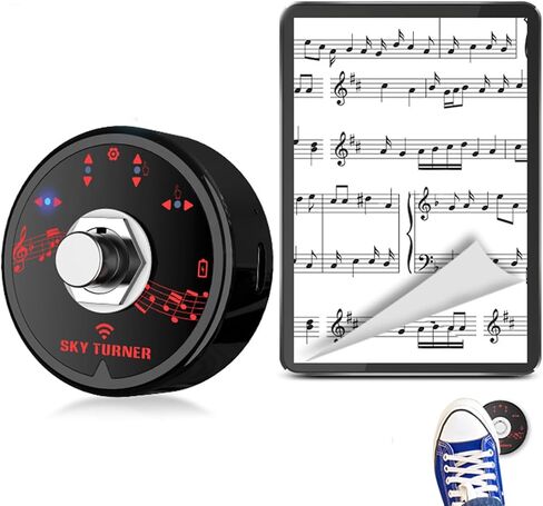 Mini Wireless Page Turner Pedal, Bluetooth Page Turner, Portable Smart Bluetooth Music Foot Pedal, Hand Free Sheet Music Reading Page Turns for iPad Tablet Android IOS Phones Music Scores E-books PPT in Kuwait
