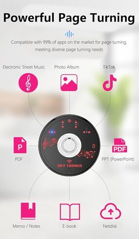 Mini Wireless Page Turner Pedal, Bluetooth Page Turner, Portable Smart Bluetooth Music Foot Pedal, Hand Free Sheet Music Reading Page Turns for iPad Tablet Android IOS Phones Music Scores E-books PPT in Kuwait