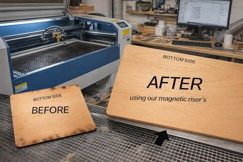 Magnetic Anti-Flashback Risers for Laser Cutting and Engraving, Raises Material 1/4" Off Honeycomb Bed for Clean Cuts, 43mm Strong Magnet Keeps Material Secure and Flat, 6 Pack in Saudi Arabia