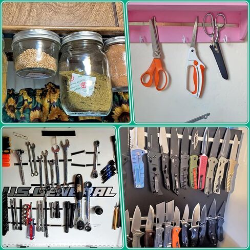 10 عبوات من مغناطيس شريط النيوديميوم القوي، 60 × 10 × 3 مم شريط مغناطيس أرضي نادر، مغناطيس مستطيل، مغناطيس نيوديميوم مع دعم لاصق مزدوج الجوانب للأماكن الخارجية والثلاجة والسبورة البيضاء-N30 in Kuwait