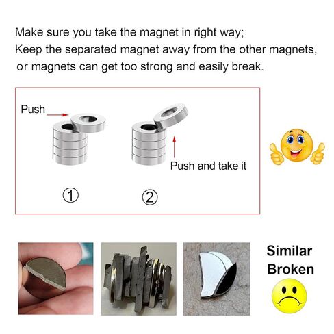 AlpysiaTech N52 Ring Magnets- 1/2" OD x 1/8" ID x 1/8" Thick - 40 Pack, Neodymium Magnet Ring, Round Rare Earth Magnet with Hole for Office, Home,Workshop,DIY Craft Projects Donut Magnets in Saudi Arabia