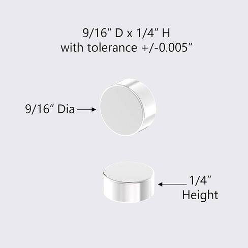N52 Magnets - 9/16" D x 1/4" H - 16 Pack, Heavy Duty Rare Earth Magnet, 0.5625" Dia x 0.25" Thick Super Strong Neodymium Disc Magnets for DIY, Building, Scientific, Crafts, 3D Printing in Saudi Arabia