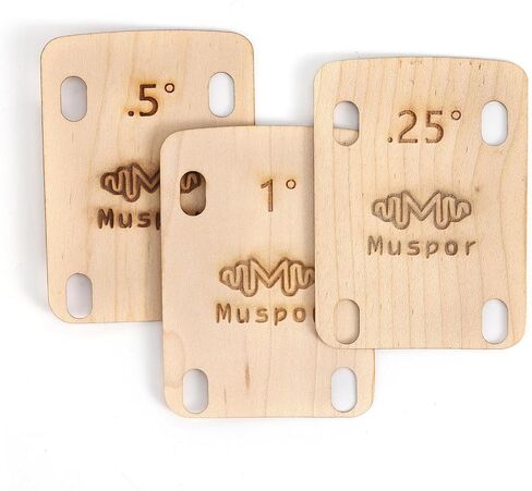 Set of 3 Guitar Neck Shims Shim Solid Maple Wooden, Shaped 0.25 0.5, 1 Degree in Kuwait