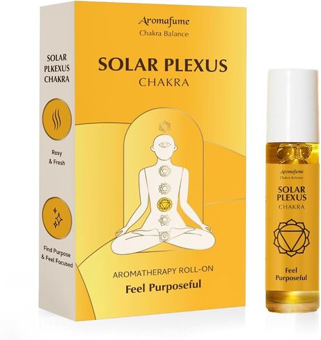 Solar Plexus Chakra Essential Oil Roll-On Blend by Aromafume | 10ml/0.33 fl oz | Manipura | Aromatherapy Oils for Chakra Balance | Lemongrass & Rosemary Extracts | Chakra Incense for Meditation, Yoga in Saudi Arabia