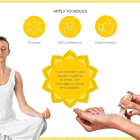Solar Plexus Chakra Essential Oil Roll-On Blend by Aromafume | 10ml/0.33 fl oz | Manipura | Aromatherapy Oils for Chakra Balance | Lemongrass & Rosemary Extracts | Chakra Incense for Meditation, Yoga in Saudi Arabia