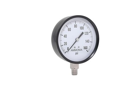 Valley Industries 80 Series 4" 150 PSI Ammonia Pressure Gauge - Single Scale, Stainless Steel Bottom Mount, Stainless Steel Case, Dry in Kuwait