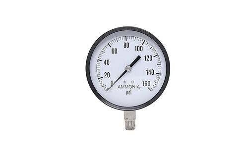Valley Industries 80 Series 4" 150 PSI Ammonia Pressure Gauge - Single Scale, Stainless Steel Bottom Mount, Stainless Steel Case, Dry in Kuwait