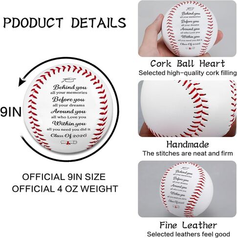 2026 Graduation Baseball for Boys, High School College Gradaution Gifts for Son, Class of 2026 Senior 2026 Baseball Graduates Gifts for Him, Inspirational Baseballs, Senior Baseballs Night Gift in Saudi Arabia