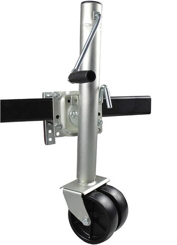 Heavy-Duty Bolt-On Swivel Jack - Boat Trailer Jack with Wheel, Swivel Jockey Wheel Trailer, Heavy Duty Caravan Trailer Wheel with 15Cm Double Wheels, 25.4Cm St,6in wheel/1500lb in Saudi Arabia