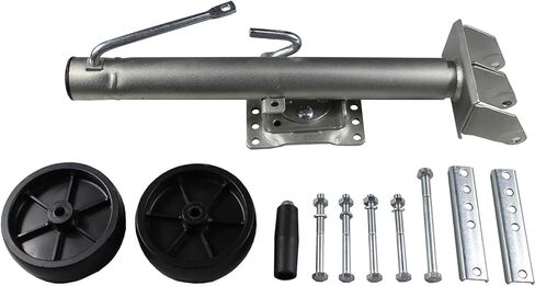 Heavy-Duty Bolt-On Swivel Jack - Boat Trailer Jack with Wheel, Swivel Jockey Wheel Trailer, Heavy Duty Caravan Trailer Wheel with 15Cm Double Wheels, 25.4Cm St,6in wheel/1500lb in Saudi Arabia