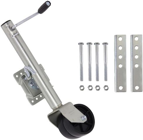 Bolt-On Swivel Tongue Jack - Beach Boat Trailer Jack, Foldable Guide Wheel Trailer, Heavy-Duty Jockey Wheel Support, 680 Kg, Trailer Jockey Wheel with 15 Cm Do,8in wheel/1500lb in Saudi Arabia