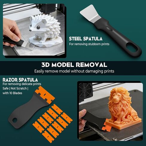 3D Printer Tools Kit, 45PCS 3D Printing Accessories for FDM/SLA Printer with Nozzle Cleaning Tools, Removal Scraper, Engraving Knife, Tweezers, Files, Brushes, Wire Cutter for Clean|Preprocess|Remove in Kuwait