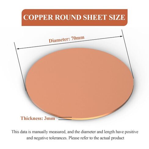 Brass disc， 3 mm Thick Copper Round Plate, Diameter 60-85 mm Metal Circle Sheet Suitable for Craftsmanship and Industrial Purposes,Fuchsia(3x70 mm) in Saudi Arabia