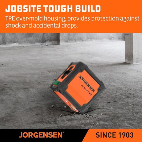 JORGENSEN Laser Level with Tripod, 65 FT Self Leveling Cross Line Laser Leveler Tool with 360° Magnetic Base, Green Laser Level for Picture Hanging, Home Renovation, Indoor Project in Kuwait