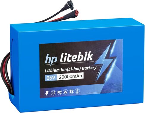36V 10Ah, Battery Lithium Ebike Scooter with 30A BMS for 0-1000W Motor, Lithium Replacement Battery with XT60 Adaptor, Charger, T Plug in Saudi Arabia