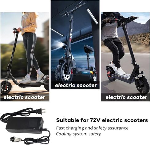 شاحن ذكي لبطارية الليثيوم 84 فولت 2 أمبير، مناسب لبطاريات الليثيوم 16S 72 فولت، مزود بموصل DC GX16-3 - شاحن تيار مستمر محمول وشاحن جهد ثابت مع مؤشر LED in Kuwait