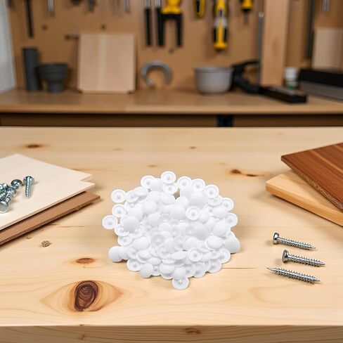 100 Pcs White 11mm Easy to Install Screw Cap Covers Assortment Kit, Plastic Self-Tapping Caps Hole Covers for Phillips Screws Head, Cabinet, Decoration Tapping Fasteners, Self-Tapping Screws in Saudi Arabia