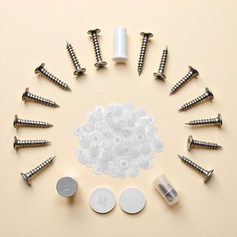 100 Pcs White 11mm Easy to Install Screw Cap Covers Assortment Kit, Plastic Self-Tapping Caps Hole Covers for Phillips Screws Head, Cabinet, Decoration Tapping Fasteners, Self-Tapping Screws in Saudi Arabia