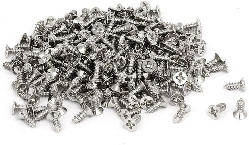 uxcell M3 x 8mm Phillips Flat Head Self Tapping Screws Silver Tone 275pcs in Saudi Arabia