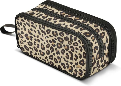 Cow Skin Print Pencil Case for Boys Girls, Large Capacity Pen Bag 3 Compartment Pencil Pouch Students Stationery Organizer Marker Case for School Office Work in Saudi Arabia