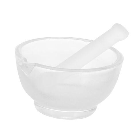 1 Set Solid Glass Pestle and Bowl Set Grinding Mill Tool for Medicine Spices Food Portable Easy to Clean for Kitchen Laboratory Use in Saudi Arabia