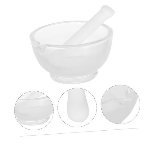 1 Set Solid Glass Pestle and Bowl Set Grinding Mill Tool for Medicine Spices Food Portable Easy to Clean for Kitchen Laboratory Use in Saudi Arabia