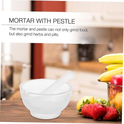 1 Set Solid Glass Pestle and Bowl Set Grinding Mill Tool for Medicine Spices Food Portable Easy to Clean for Kitchen Laboratory Use in Saudi Arabia