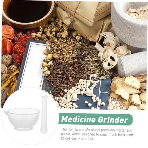 1 Set Solid Glass Pestle and Bowl Set Grinding Mill Tool for Medicine Spices Food Portable Easy to Clean for Kitchen Laboratory Use in Saudi Arabia