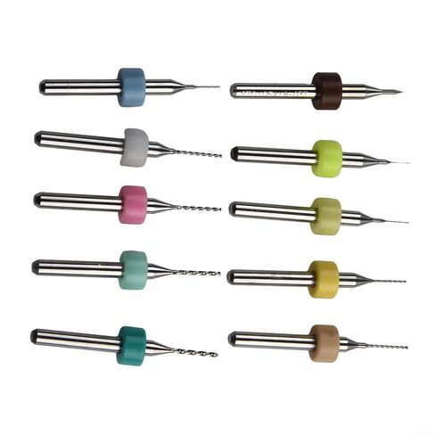 10PCS Carbide PCB Drill Bits Set, 0.1-1.2mm Drill Bit for Circuit Board, CNC, Plastic, Copper & Stainless Steel, 12mm Cutting Length, 3.175mm Shank(0.1-1mm) in Saudi Arabia