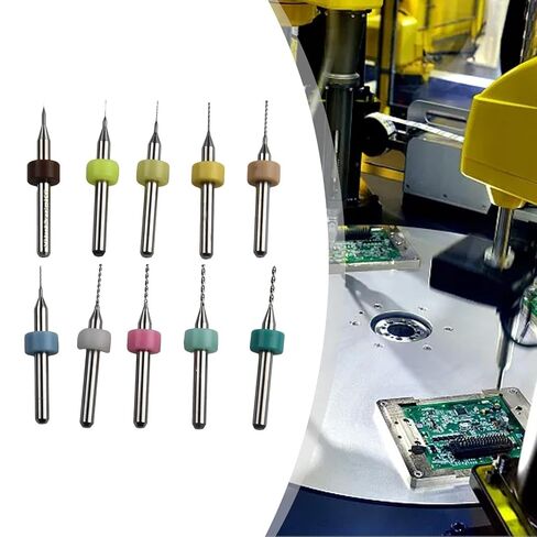 10PCS Carbide PCB Drill Bits Set, 0.1-1.2mm Drill Bit for Circuit Board, CNC, Plastic, Copper & Stainless Steel, 12mm Cutting Length, 3.175mm Shank(0.1-1mm) in Saudi Arabia
