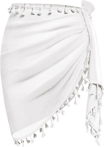 CHICGAL Women Beach Sarong Wraps with Tassels Swimsuit Coverup Summer Bathing Suit Cover Up Casual Swimwear in Saudi Arabia