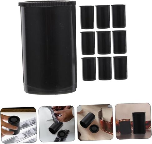 BESTonZON 10pcs Film Storage Case Durable Plastic Film Canisters with Lids for Camera Compact Design for Easy Access for Photography Enthusiasts in Saudi Arabia