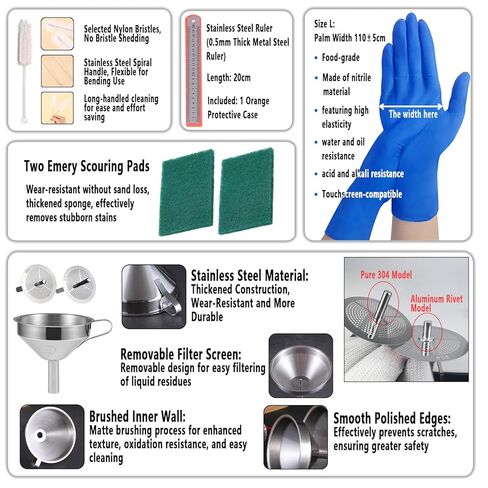 52 Pcs Resin 3D Printing Tool Kit with 304 Stainless Steel Resin Filter Funnel，Silicone Pad, Scraper，Tweezers & Cleaning Tools | Accessories for Model Removal, Resin Recycling & Post-Processing in Kuwait
