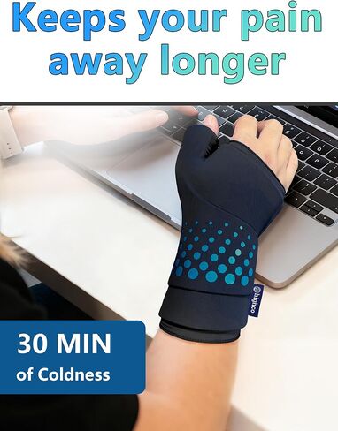 Wrist & Thumb Ice Pack Wrap -Cold & Hot Therapy Thickened Ice Gel- Hand Ice Pack & Ice Glove for Arthritis,Carpal Tunnel Relief, Tendonitis,Injuries & Recovery-Fits Men and Women in Saudi Arabia