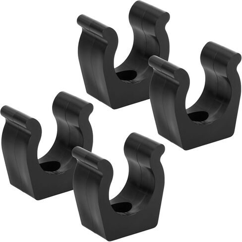 مشابك عمود سلم القارب، دعامة حامل مشبك سلم القارب الأسود مقاس 1 بوصة | مشابك تخزين عمود السلم البحري | أدوات تركيب مشابك حامل الخطاف متعددة الاستخدامات | مثالية للقوارب واليخوت والمركبات الترفيهية والاستخدام البحري، 4 قطع in Kuwait